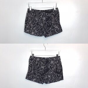 Gap Black/White Linen Blend Shorts Tie Front Sz 0